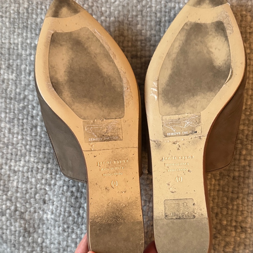Jenni Kayne oiled leather olive mules excellent - Picture 8 of 9